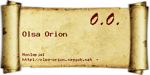 Olsa Orion névjegykártya